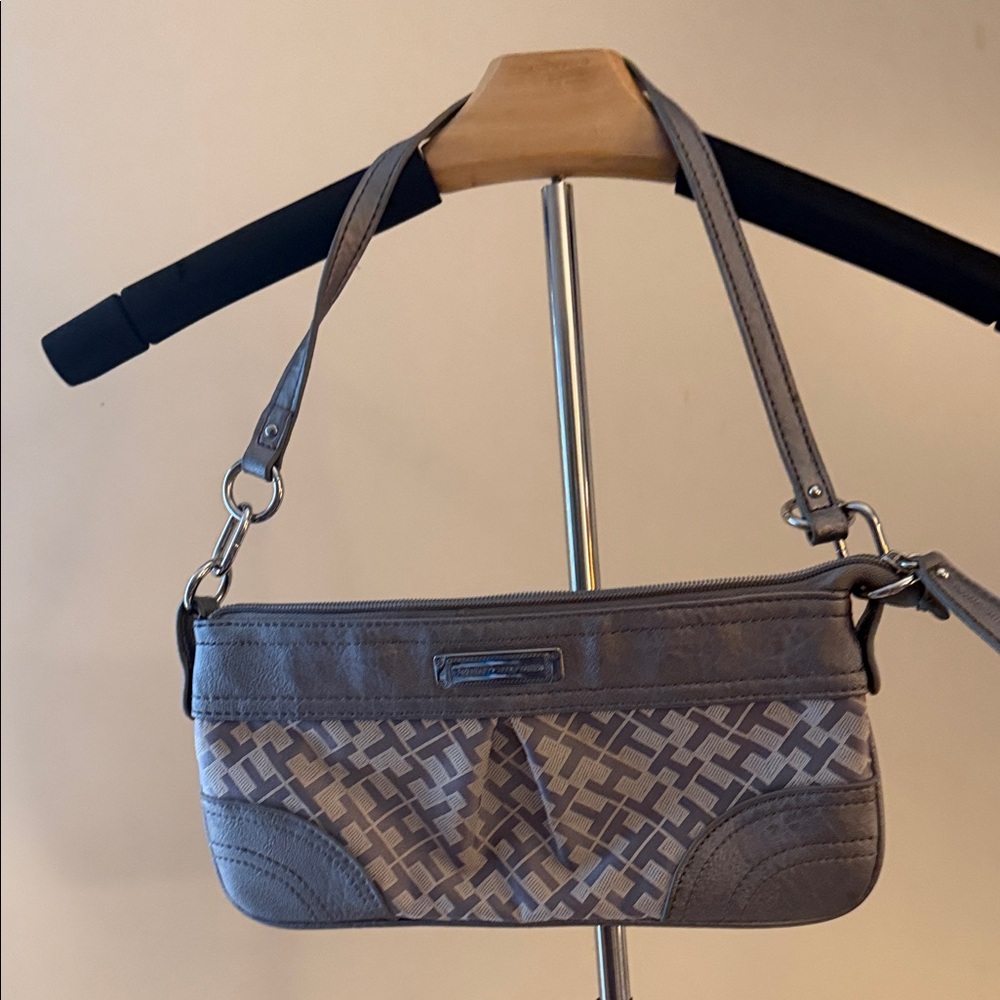 Tommy Hilfiger Tan and Gray Shoulder Bag